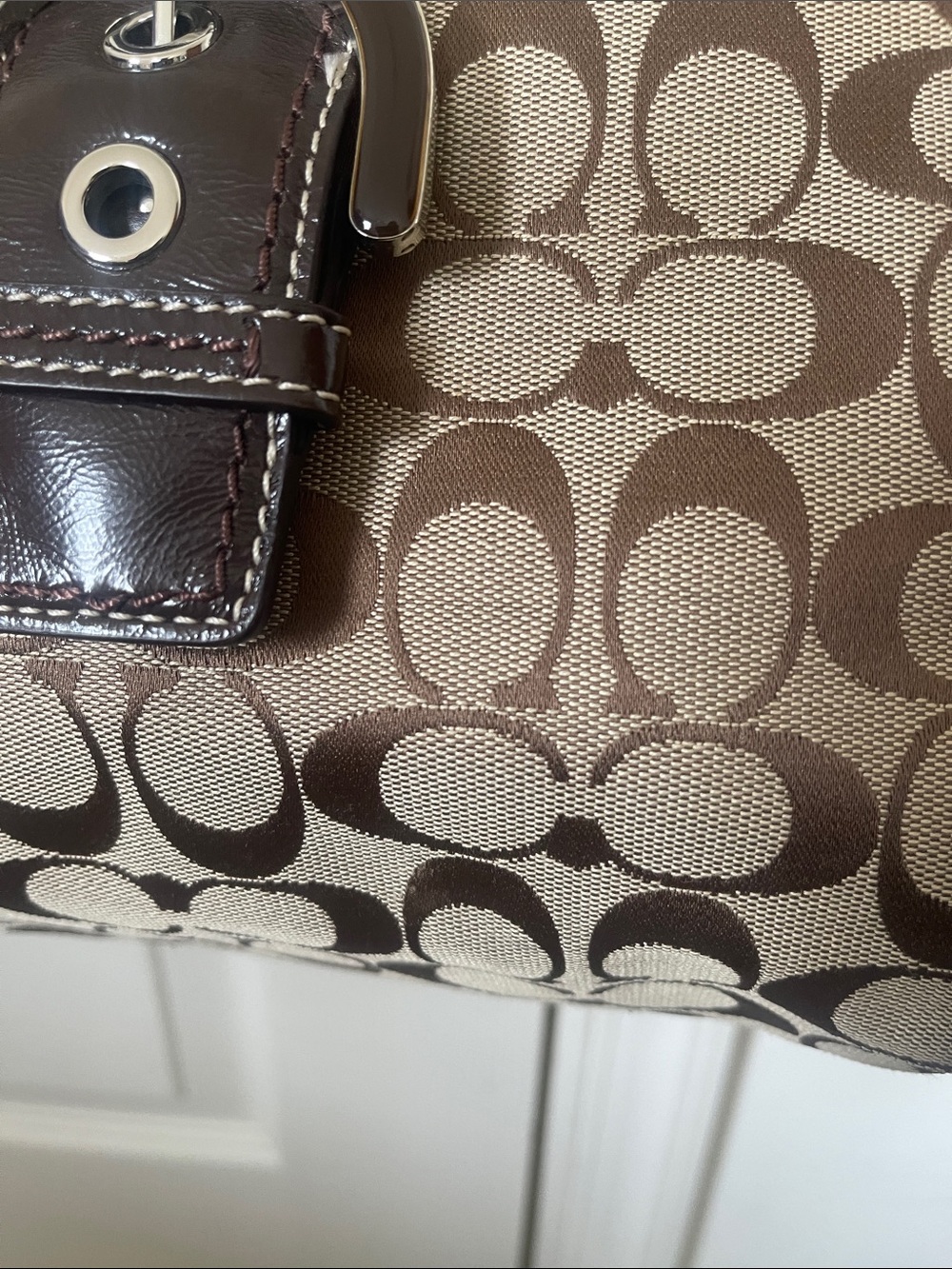 Coach Soho Signature Hobo Shoulder Bag  Canvas Leather Auth - Picture 4 of 13